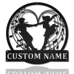 Ballroom Dancing Metal Wall Art Personalized Metal Name Signs Home Decor Sport Lovers Gifts