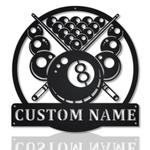 billiards metal sign personalized metal name signs home decor sport fan gifts 0