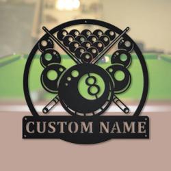 billiards metal sign personalized metal name signs home decor sport fan gifts 1