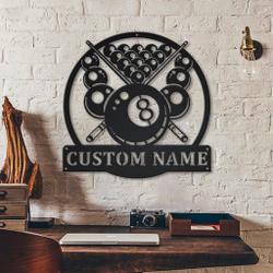 billiards metal sign personalized metal name signs home decor sport fan gifts 2