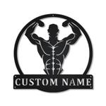 bodybuilding metal sign personalized metal name signs home decor sport lovers gifts 0
