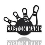 bowling metal sign personalized metal name signs home decor sport lovers gifts 0