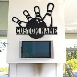 bowling metal sign personalized metal name signs home decor sport lovers gifts 1