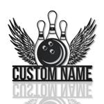 bowling wings metal sign personalized metal name signs home decor sport lovers gifts 0