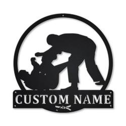 Brazilian Jiu Jitsu Metal Wall Art Personalized Metal Name Signs Home Decor Sport Lovers Gifts