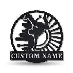 Breakdance Metal Wall Art Personalized Metal Name Signs Home Decor Sport Lovers Gifts