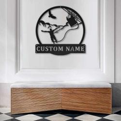 bungee jumping metal sign personalized metal name signs home decor sport lovers gifts 1