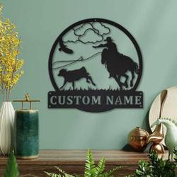 calf roping sport metal sign personalized metal name signs home decor sport lovers gifts 3