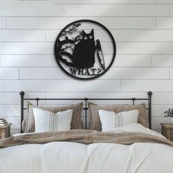 cat what murderous metal sign angry cat signs halloween decoration for home 2