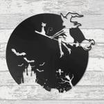 cat witch halloween metal wall art halloween decoration for home 0