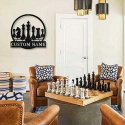 chess sport metal sign personalized metal name signs home decor sport lovers gifts 1