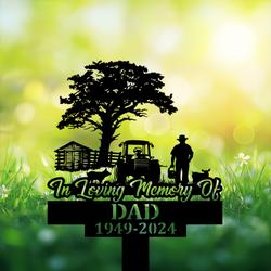 com personalized memorial garden stakes farmhouse grave marker loss of loved one sympathy gifts farmer cemetary decor 3
