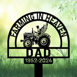 com personalized memorial garden stakes farming heaven fields farmer with wings grave marker farmer loss gift remembrance stake 1