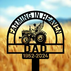 com personalized memorial garden stakes farming heaven fields farmer with wings grave marker farmer loss gift remembrance stake 4