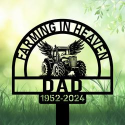 com personalized memorial garden stakes farming in heaven farmer grave marker farmer loss gift remembrance stake 1