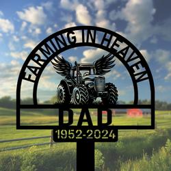 com personalized memorial garden stakes farming in heaven farmer grave marker farmer loss gift remembrance stake 2