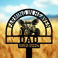 com personalized memorial garden stakes farming in heaven farmer grave marker farmer loss gift remembrance stake 4
