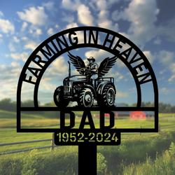 com personalized memorial garden stakes farming in heaven farmer with wings grave marker farmer loss gift remembrance stake 2