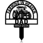 com personalized memorial garden stakes farming in heaven tractor farmer grave marker farmer loss gift remembrance stake 0