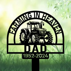com personalized memorial garden stakes farming in heaven tractor farmer grave marker farmer loss gift remembrance stake 1