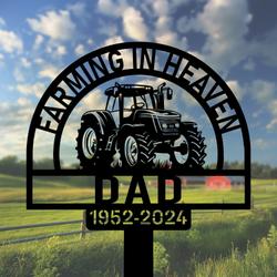 com personalized memorial garden stakes farming in heaven tractor farmer grave marker farmer loss gift remembrance stake 2