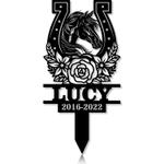com personalized memorial garden stakes floral horseshoes pony horse grave marker loss of pony horse sympathy gifts pony horse cemetary decor 0