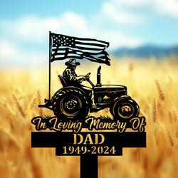 com personalized memorial garden stakes grandpa dad farmer grave marker loss of loved one sympathy gifts farmer cemetary decor 4