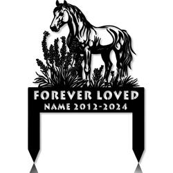 Personalized Memorial Garden Stakes Horse Lavender Flowers Grave Marker Loss of Horse Sympathy Gifts