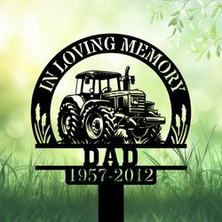 com personalized memorial garden stakes in loving memory farmer dad grave marker farmer loss gift remembrance stake 1