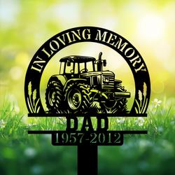 com personalized memorial garden stakes in loving memory farmer dad grave marker farmer loss gift remembrance stake 3
