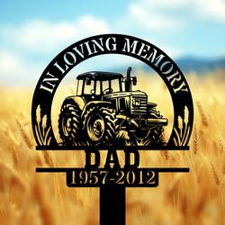 com personalized memorial garden stakes in loving memory farmer dad grave marker farmer loss gift remembrance stake 4
