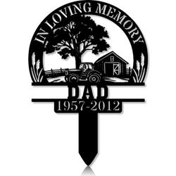 Personalized Memorial Garden Stakes In Loving Memory Farmer Grave Marker Farmer Loss Gift Remembrance Stake