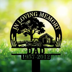 com personalized memorial garden stakes in loving memory farmer grave marker farmer loss gift remembrance stake 3