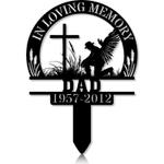 com personalized memorial garden stakes in loving memory farmer kneeling at cross grave marker loss of loved one sympathy gifts farmer cemetary decor 0
