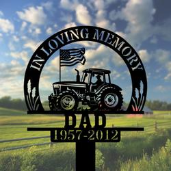 com personalized memorial garden stakes in loving memory farmer on tractor grave marker farmer loss gift remembrance stake 2