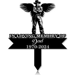 Personalized Memorial Garden Stakes In Loving Memory of Farmer Grave Marker Loss Sympathy Gifts Farmer Cemetary Decor