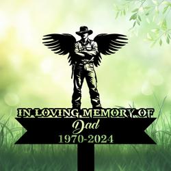 com personalized memorial garden stakes in loving memory of farmer grave marker loss of loved one sympathy gifts farmer cemetary decor 1