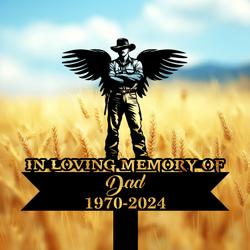 com personalized memorial garden stakes in loving memory of farmer grave marker loss of loved one sympathy gifts farmer cemetary decor 4