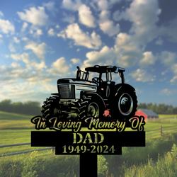 com personalized memorial garden stakes in loving memory tractor farmer grave marker farmer loss gift remembrance stake 2