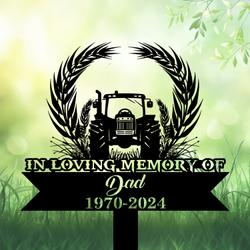 com personalized memorial garden stakes in loving memory tractor grave marker loss of loved one sympathy gifts farmer cemetary decor 1