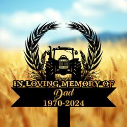 com personalized memorial garden stakes in loving memory tractor grave marker loss of loved one sympathy gifts farmer cemetary decor 4