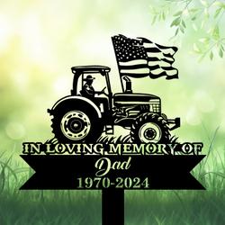 com personalized memorial garden stakes patriotic farmer us flag grave marker loss of loved one sympathy gifts farmer cemetary decor 1