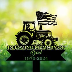com personalized memorial garden stakes patriotic farmer us flag grave marker loss of loved one sympathy gifts farmer cemetary decor 3