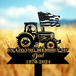 com personalized memorial garden stakes patriotic farmer us flag grave marker loss of loved one sympathy gifts farmer cemetary decor 4