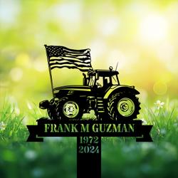 com personalized memorial garden stakes patriotic farmer with us flag grave marker farmer loss gift remembrance stake 3
