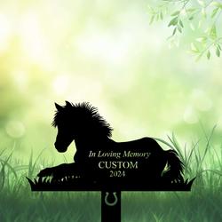 com personalized memorial garden stakes pony horse lying down grave marker loss of pony horse sympathy gifts pony horse cemetary decor 1