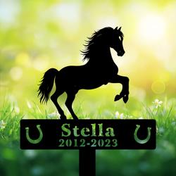 com personalized memorial garden stakes pony horse rearing grave marker loss of pony horse sympathy gifts pony horse cemetary decor 2