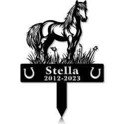 Personalized Memorial Garden Stakes Pony Horse Standing Proudly Grave Marker Loss of Pony Horse Sympathy Gifts Pony