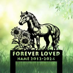 com personalized memorial garden stakes sunflowers pony horse grave marker loss of pony horse sympathy gifts pony horse cemetary decor 1