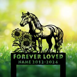 com personalized memorial garden stakes sunflowers pony horse grave marker loss of pony horse sympathy gifts pony horse cemetary decor 2
